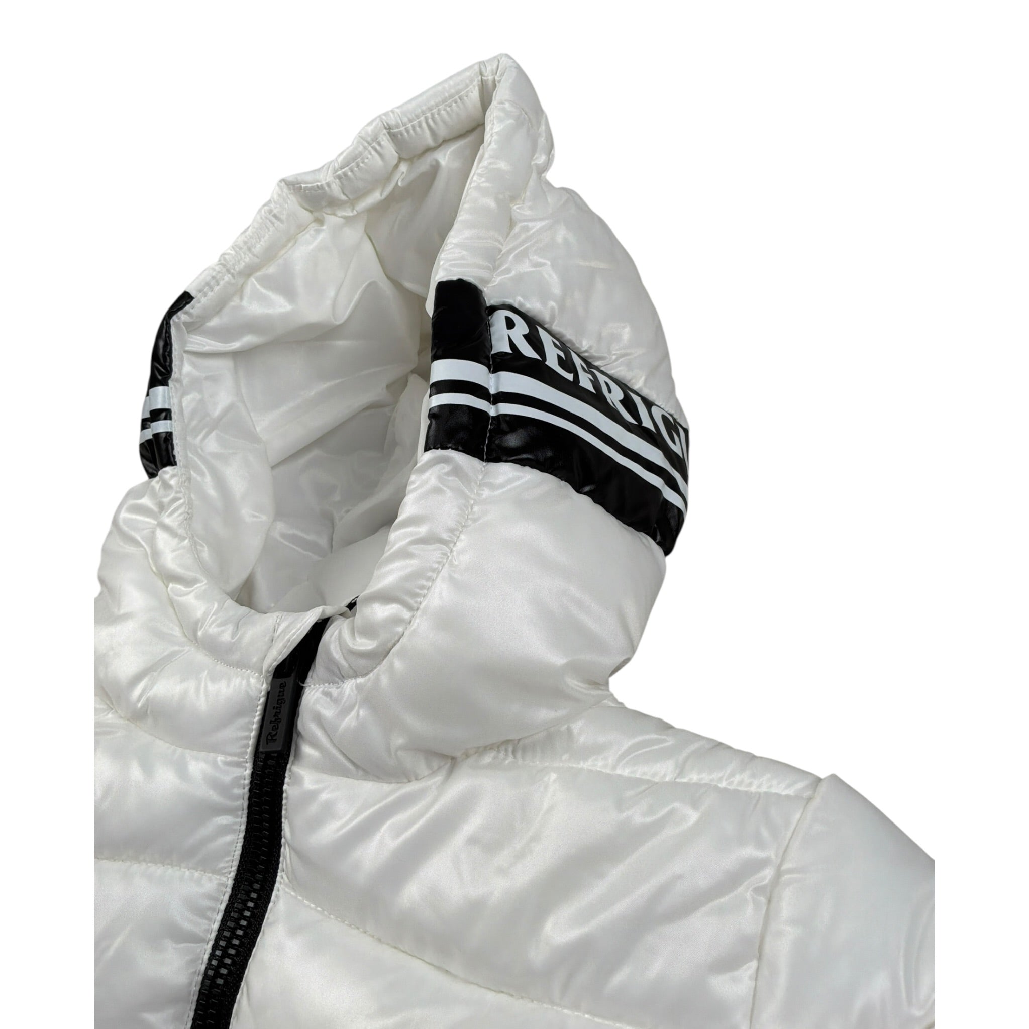 Refrigue Giubbino tinta unita con Zip Cappuccio Bianco per Neonato 2871O00011X BIANCO REFRIGUE 