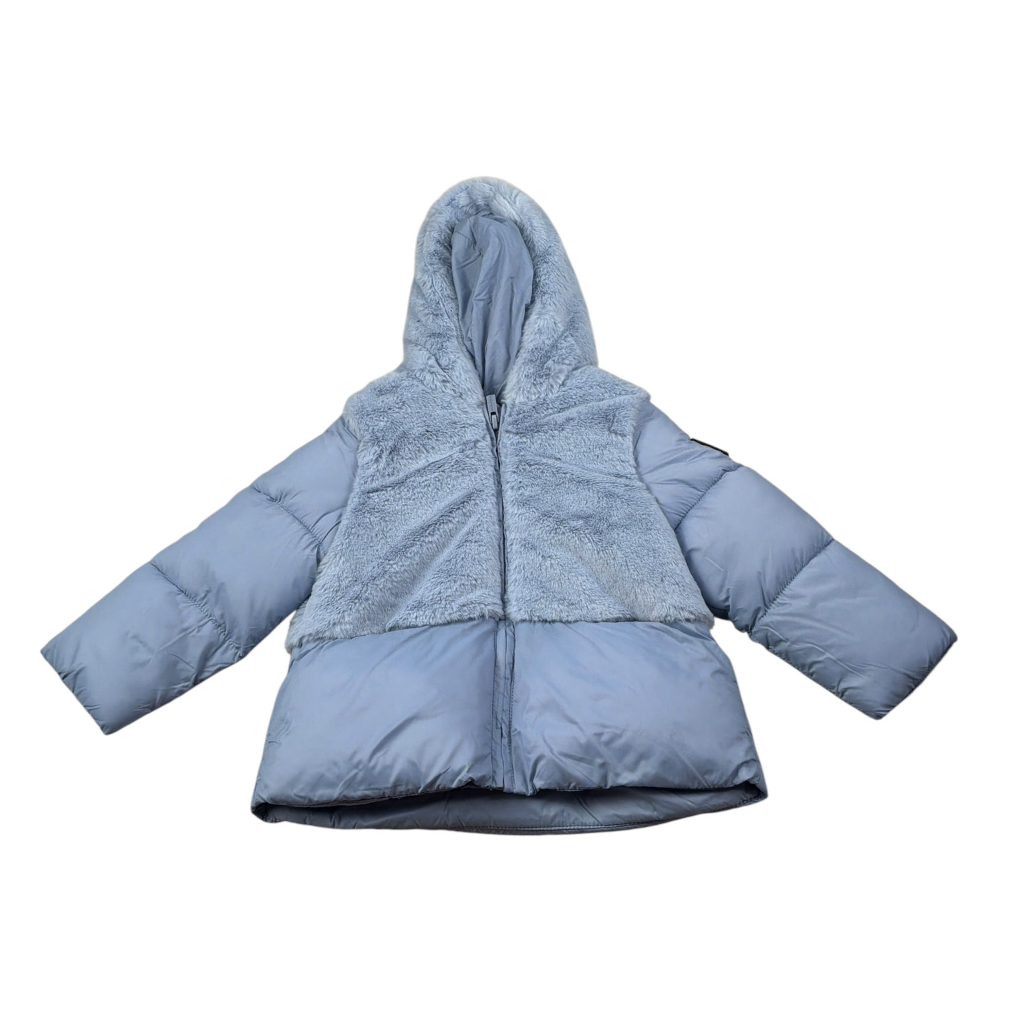 Refrigue Giubbino tinta unita con Pelliccia E Cappuccio Azzurro per Neonata 2881O00013X AZZURRO REFRIGUE 