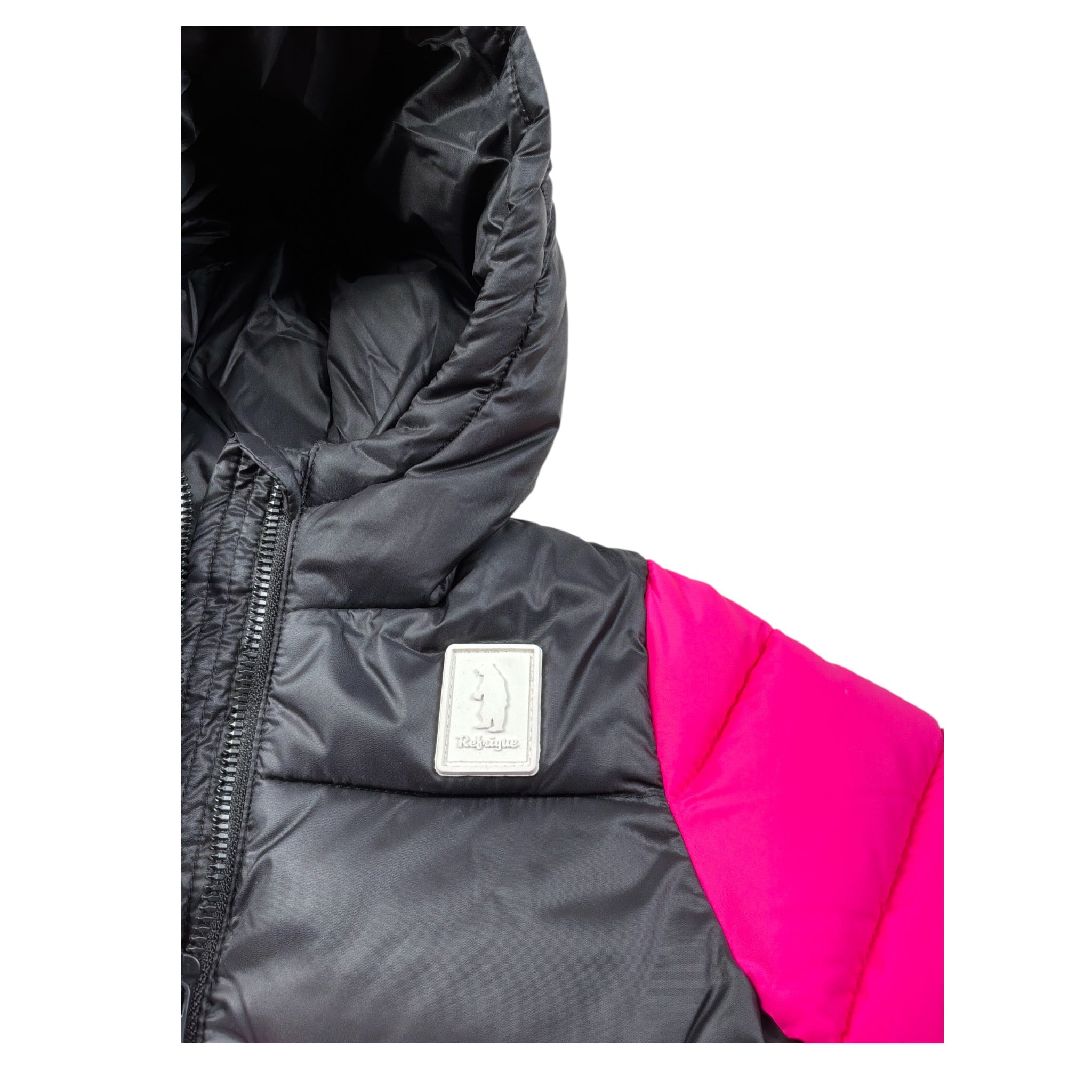 Refrigue Giubbino Bicolore con Zip E Cappuccio Fuxia per Neonata 2881O00015N FUXIA REFRIGUE 
