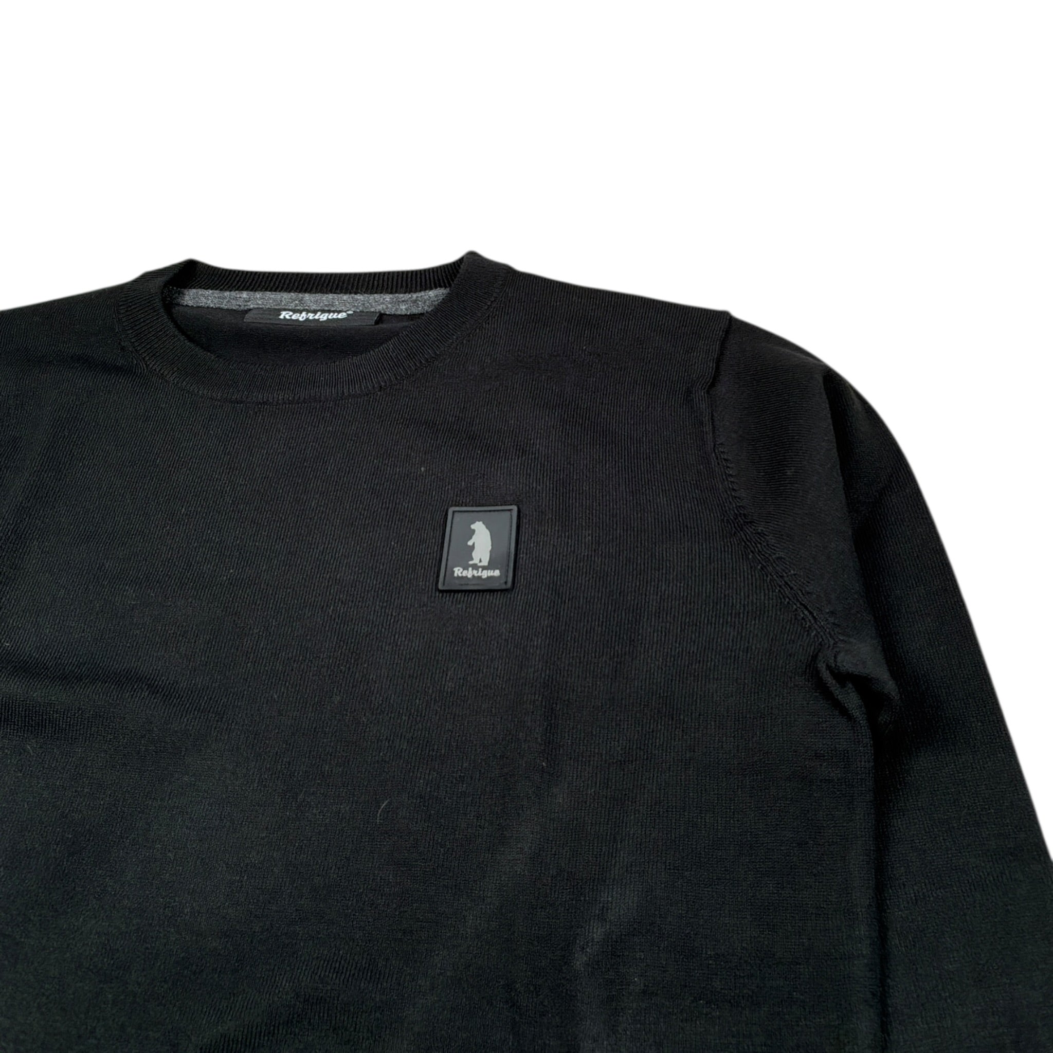 Refrigue Maglia tinta unita con Logo Nero per Bambino 28UX1W000035 NERO REFRIGUE 