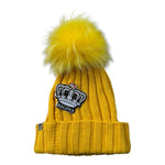 Regina Cappello tinta unita con Pon Pon Giallo per Bambina I20599 GIALLO REGINA 
