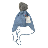 Regina By Angela Maffei Cappello tinta unita con Pon Pon Azzurro per Bambino 0442 AZZURRO REGINA BY ANGELA MAFFEI 