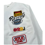 Replay Felpa Chiusa Girocollo tinta unita Bianco per Bambino SB2074 BIANCO REPLAY 