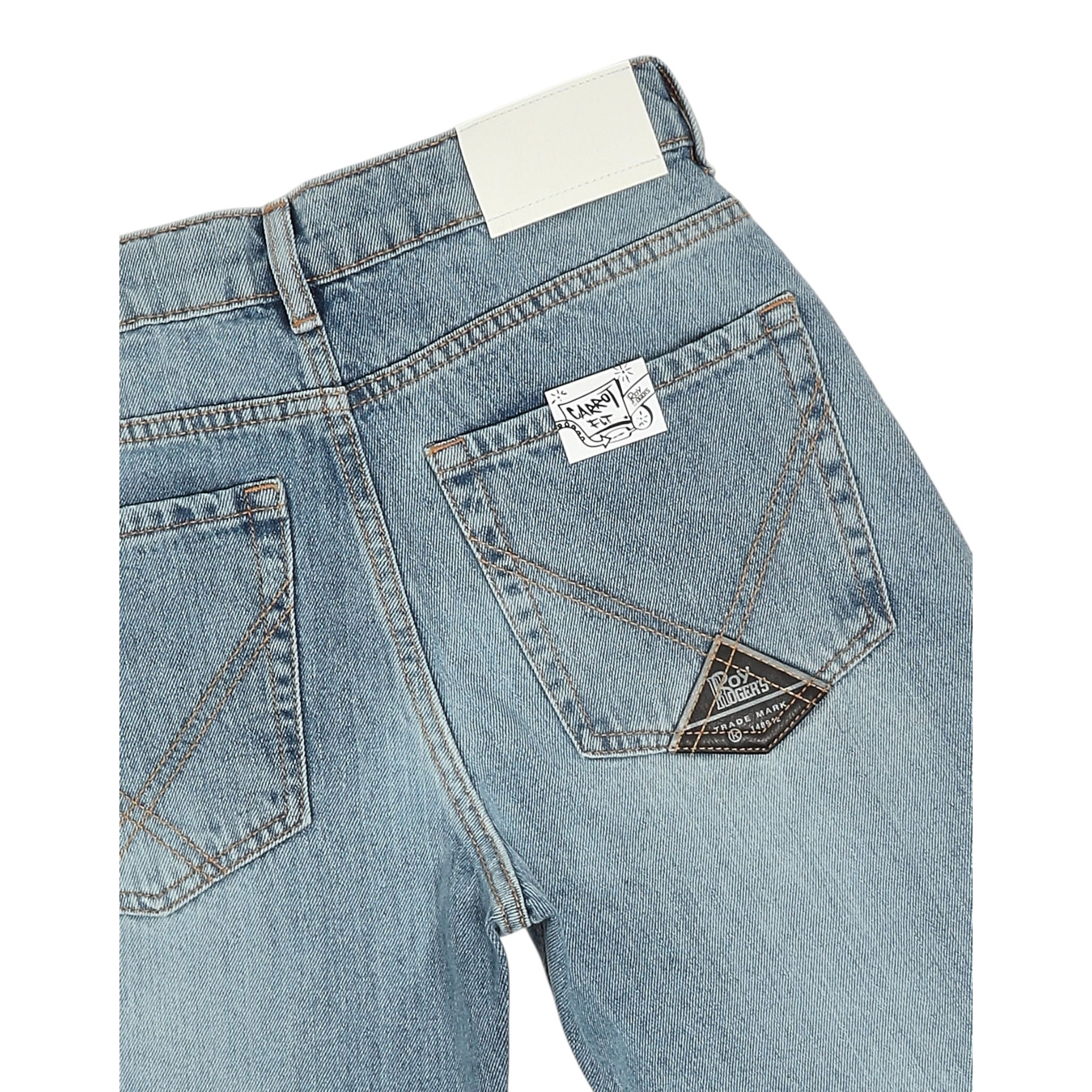 Roy Roger'S Jeans tinta unita con Girovita Regolabile Azzurro per Bambino RB104 AZZURRO ROY ROGER'S 