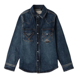 Roy Roger'S Camicia In Denim tinta unita Blu per Bambino RF128 BLU ROY ROGER'S 