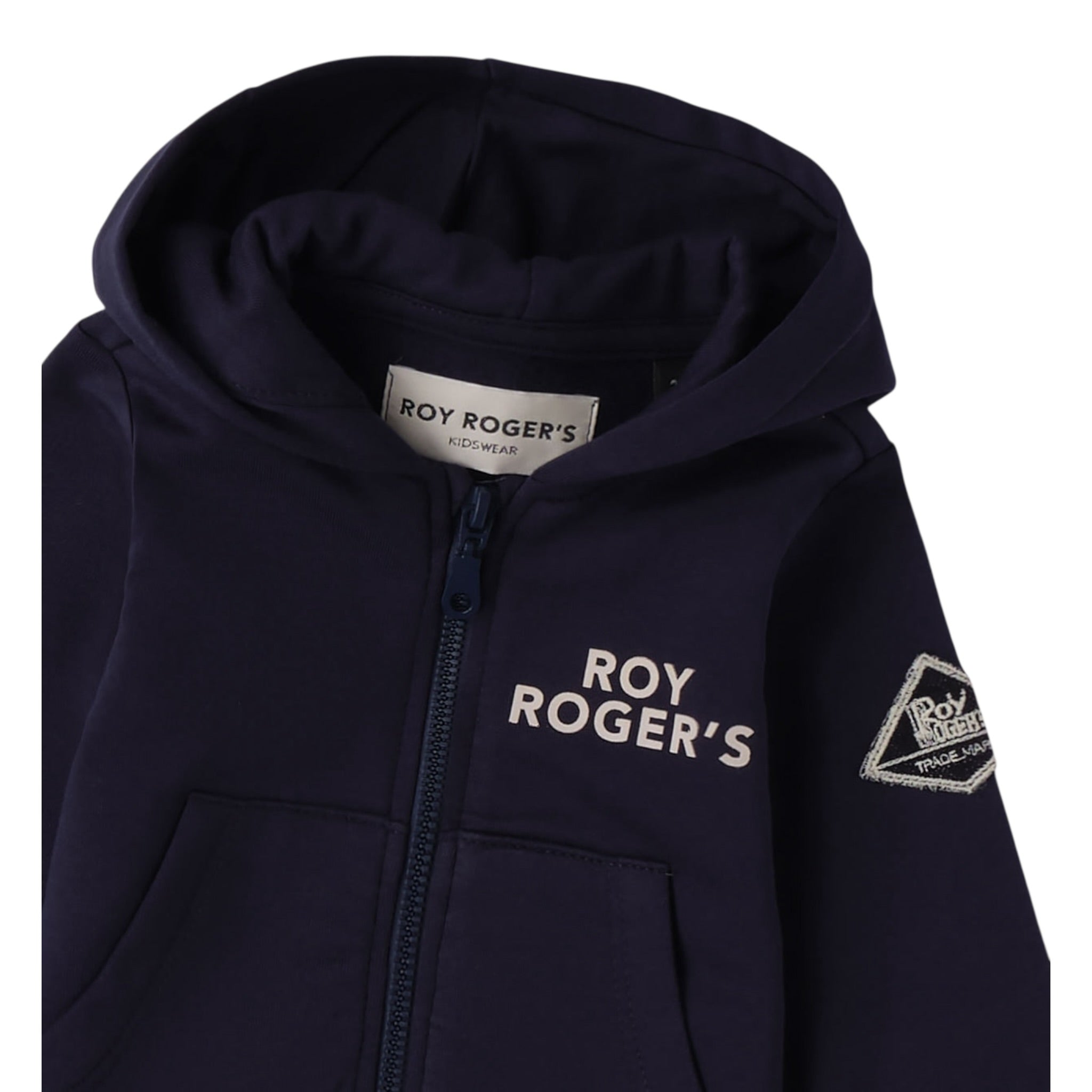 Roy Roger'S Felpa tinta unita con Zip E Cappuccio Blu per Neonato RF186X BLU ROY ROGER'S 