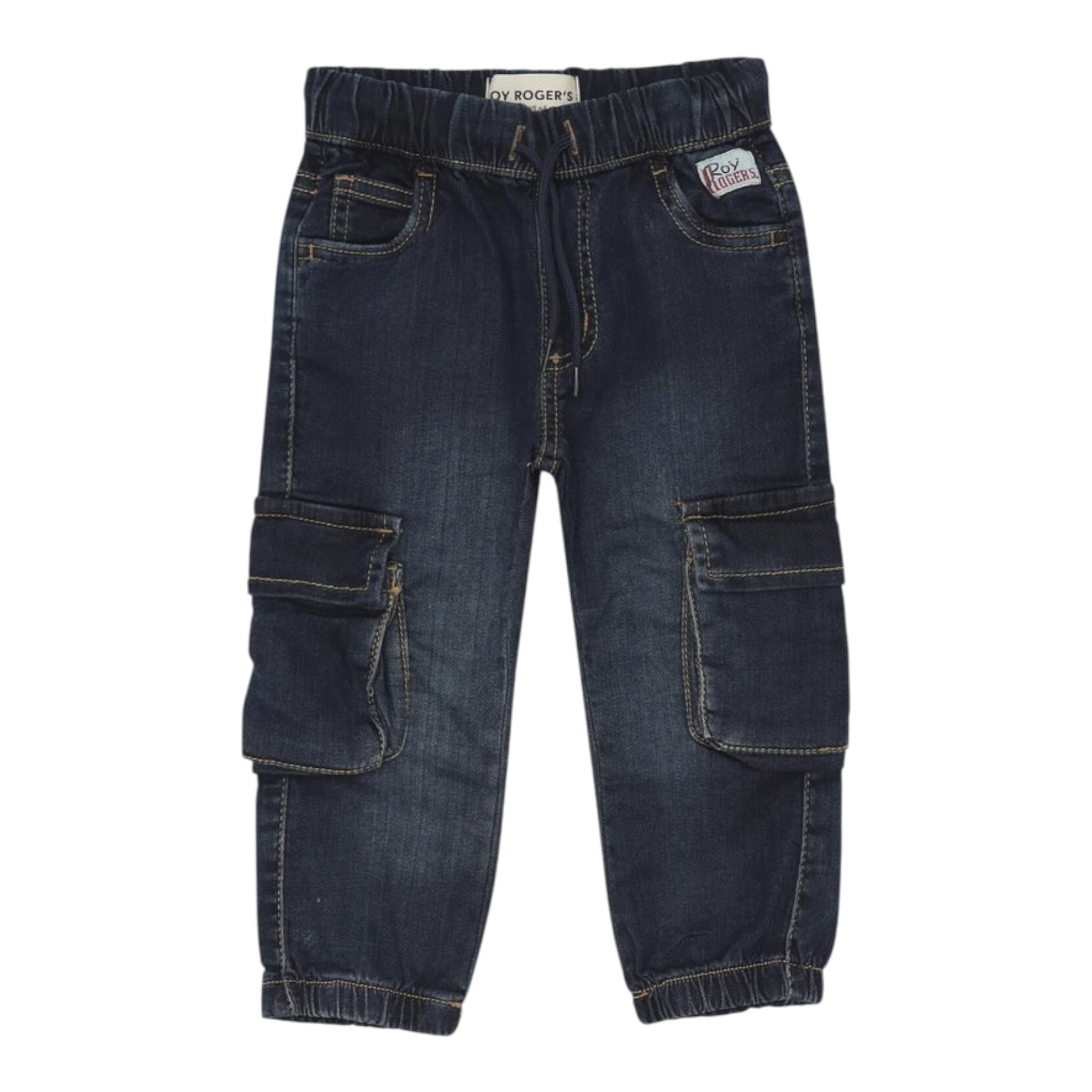 Roy Roger'S Jeans tinta unita con Elastico In Vita Blu per Neonato RF191 BLU ROY ROGER'S 