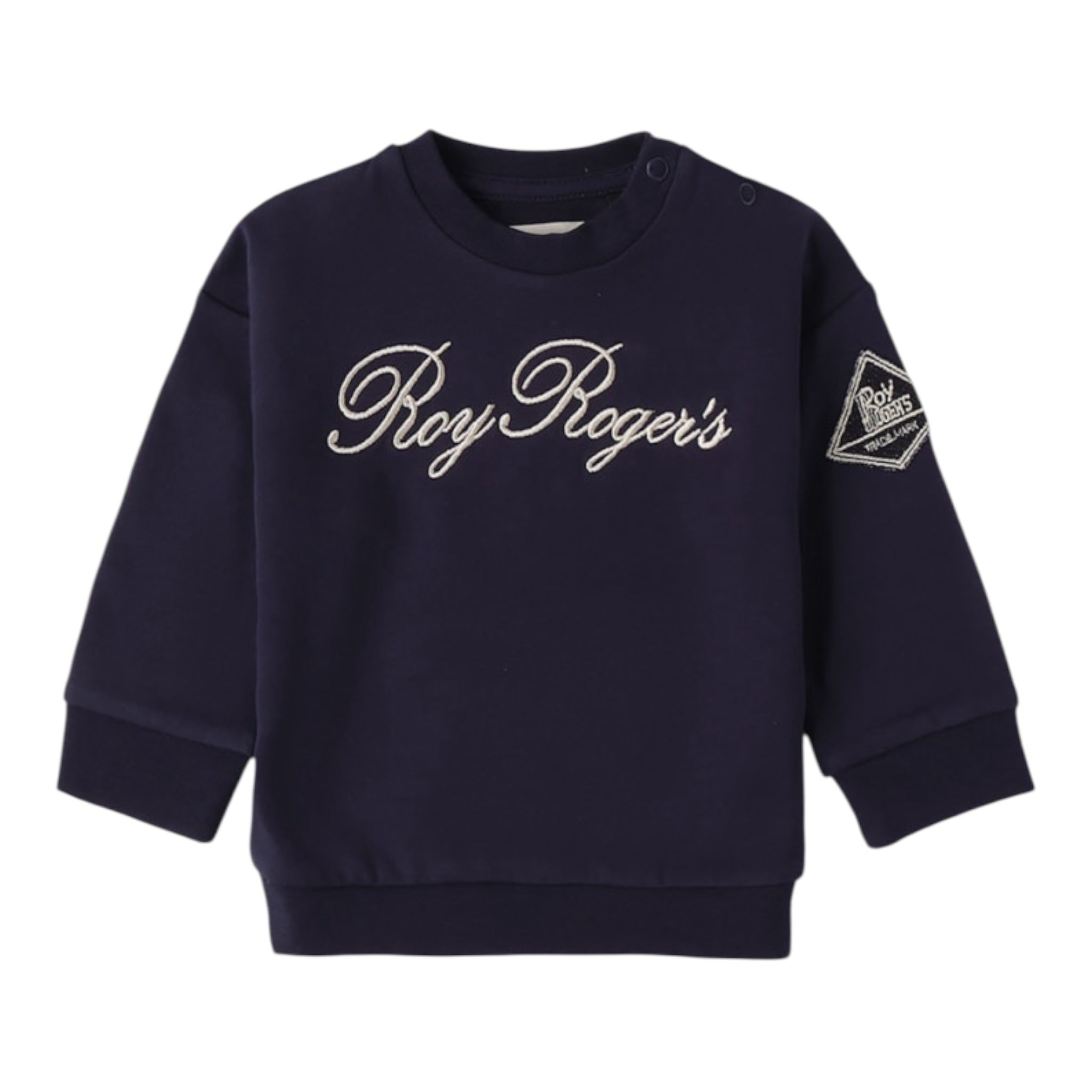 Roy Roger'S Felpa Chiusa Girocollo tinta unita con Logo Blu per Neonata RF195 BLU ROY ROGER'S 