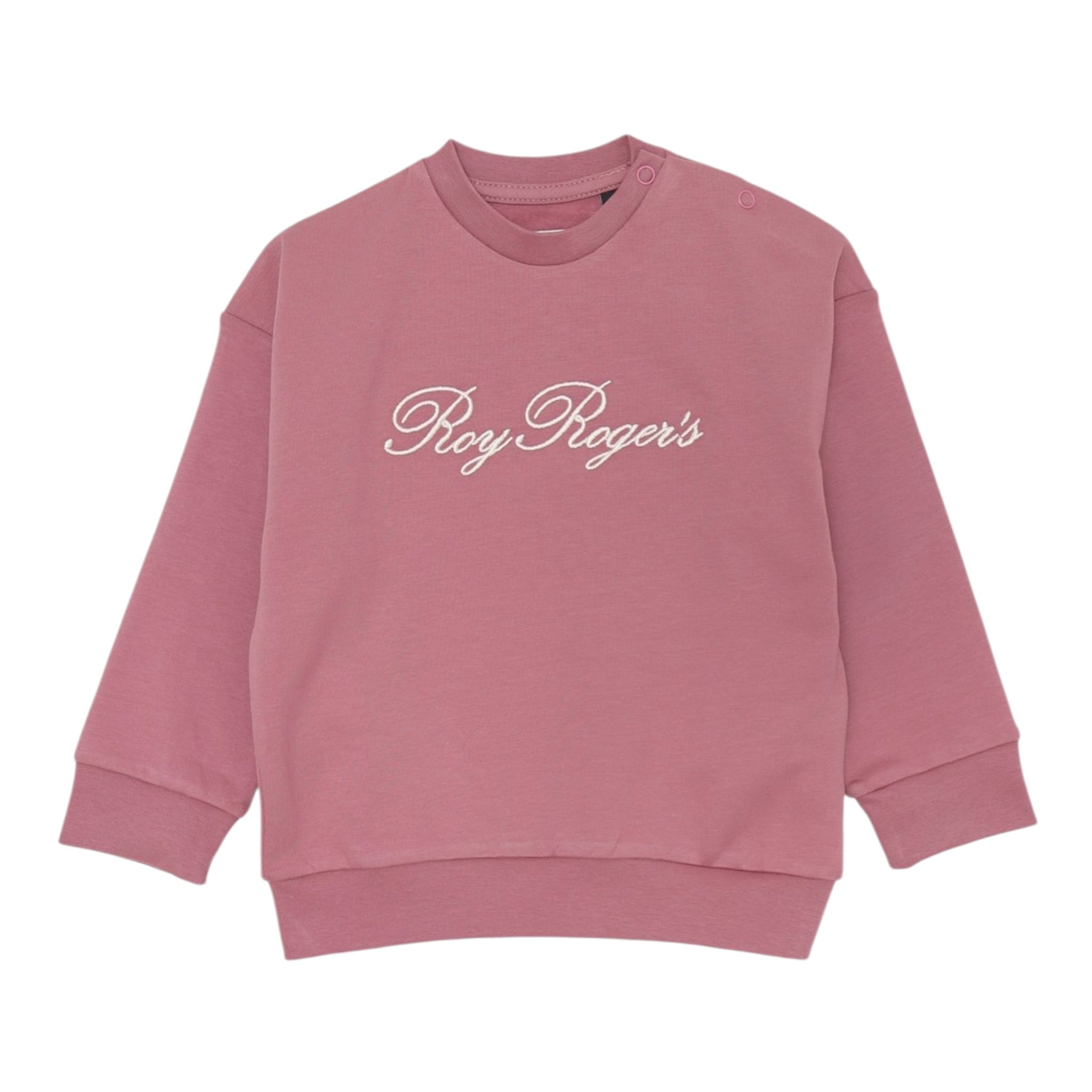 Roy Roger'S Felpa Chiusa Girocollo tinta unita con Logo Rosa per Neonata RF195 ROSA ROY ROGER'S 