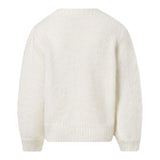 Saint Barth Maglia Girocollo tinta unita con Cuori Panna per Bambina 00783C PANNA SAINT BARTH 