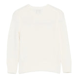 Saint Barth Maglia Girocollo tinta unita con Ricami Panna per Bambina 01762I PANNA SAINT BARTH 