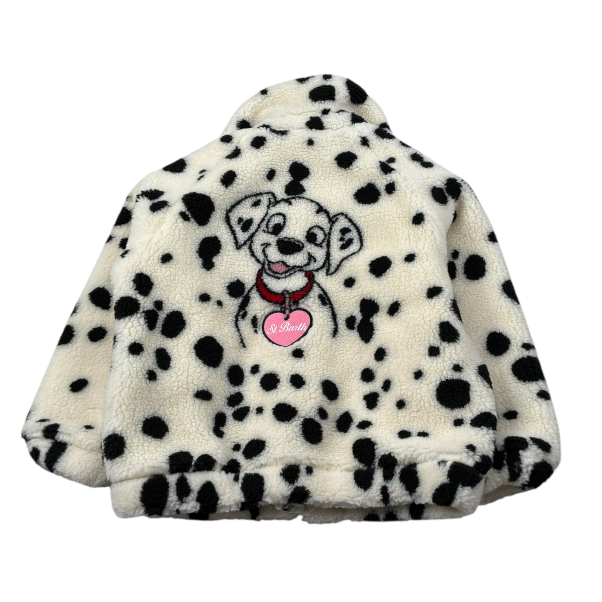 Saint Barth Pelliccia tinta unita con Zip E Stampa Cane Panna per Bambina ABELJRR PANNA SAINT BARTH 