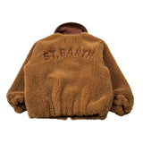 Saint Barth Giubbino Teddy tinta unita con Zip Cammello per Bambina ABELJRT CAMMELLO SAINT BARTH 