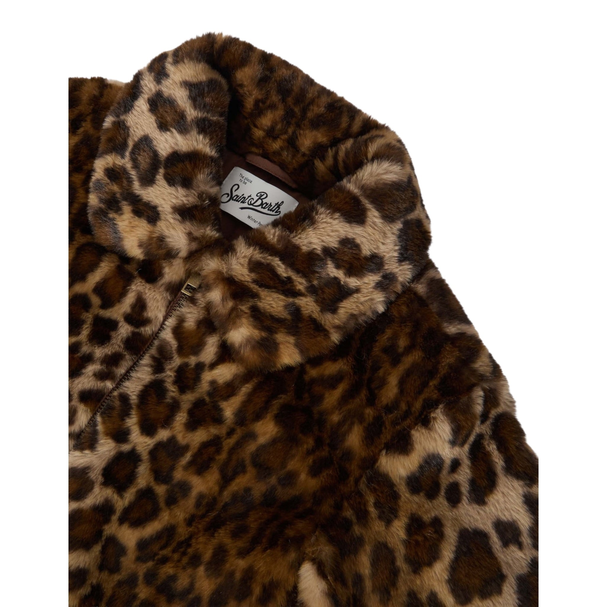 Saint Barth Pelliccia Stampa Fantasia Maculata Marrone per Neonata AVL003N MARRONE SAINT BARTH 
