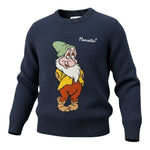 Saint Barth Maglia Girocollo tinta unita con Stampa Blu per Bambino BASHFUL BLU SAINT BARTH 