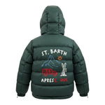 Saint Barth Giubbino tinta unita con Stampa E Cappuccio Verde per Bambino BAXTERAPRES VERDE SAINT BARTH 