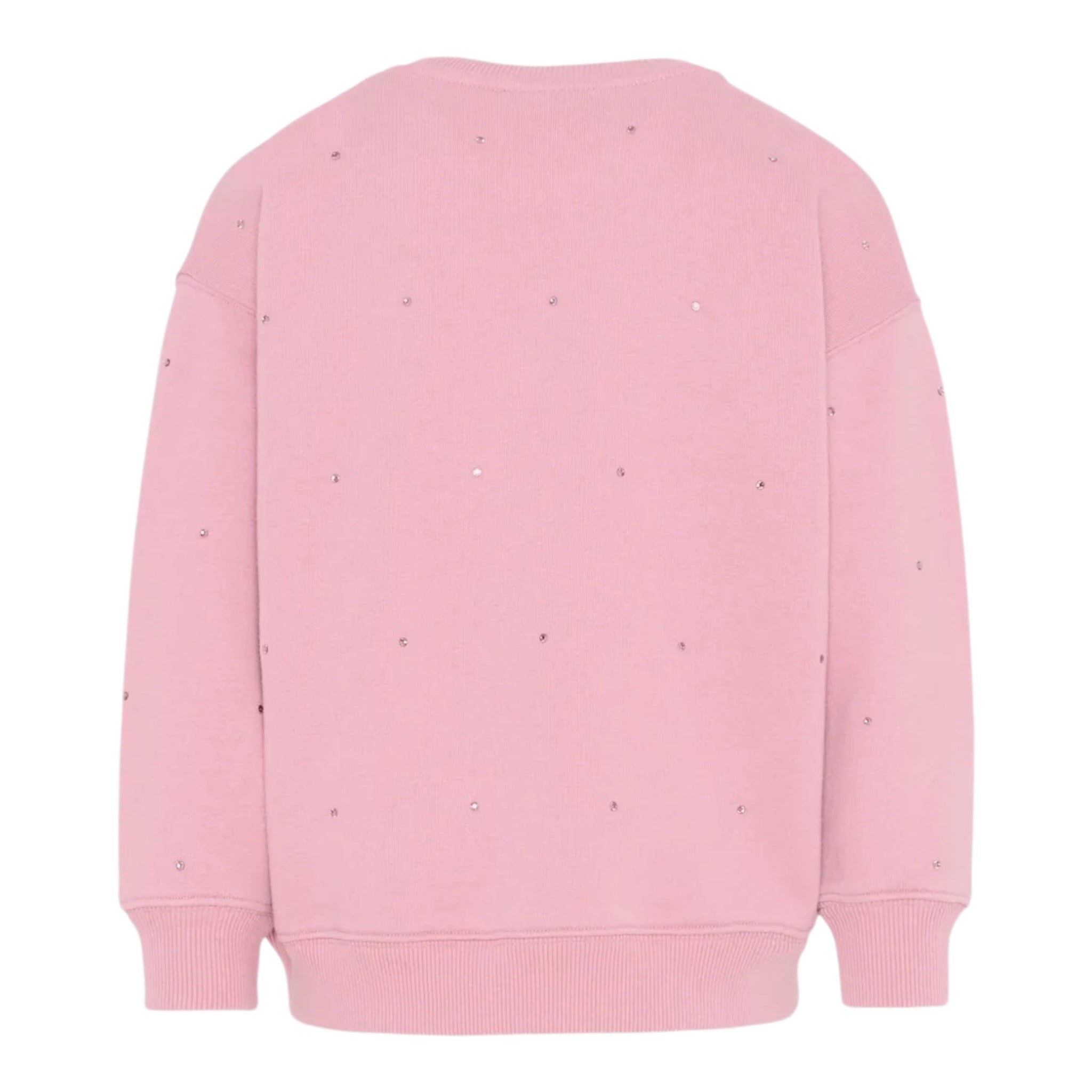 Saint Barth Felpa Chiusa Girocollo tinta unita con Brillantini Rosa per Bambina BRIONY ROSA SAINT BARTH 