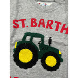 Saint Barth Shirt Girocollo tinta unita con Logo Grigio per Neonato CAM000100864 GRIGIO SAINT BARTH 