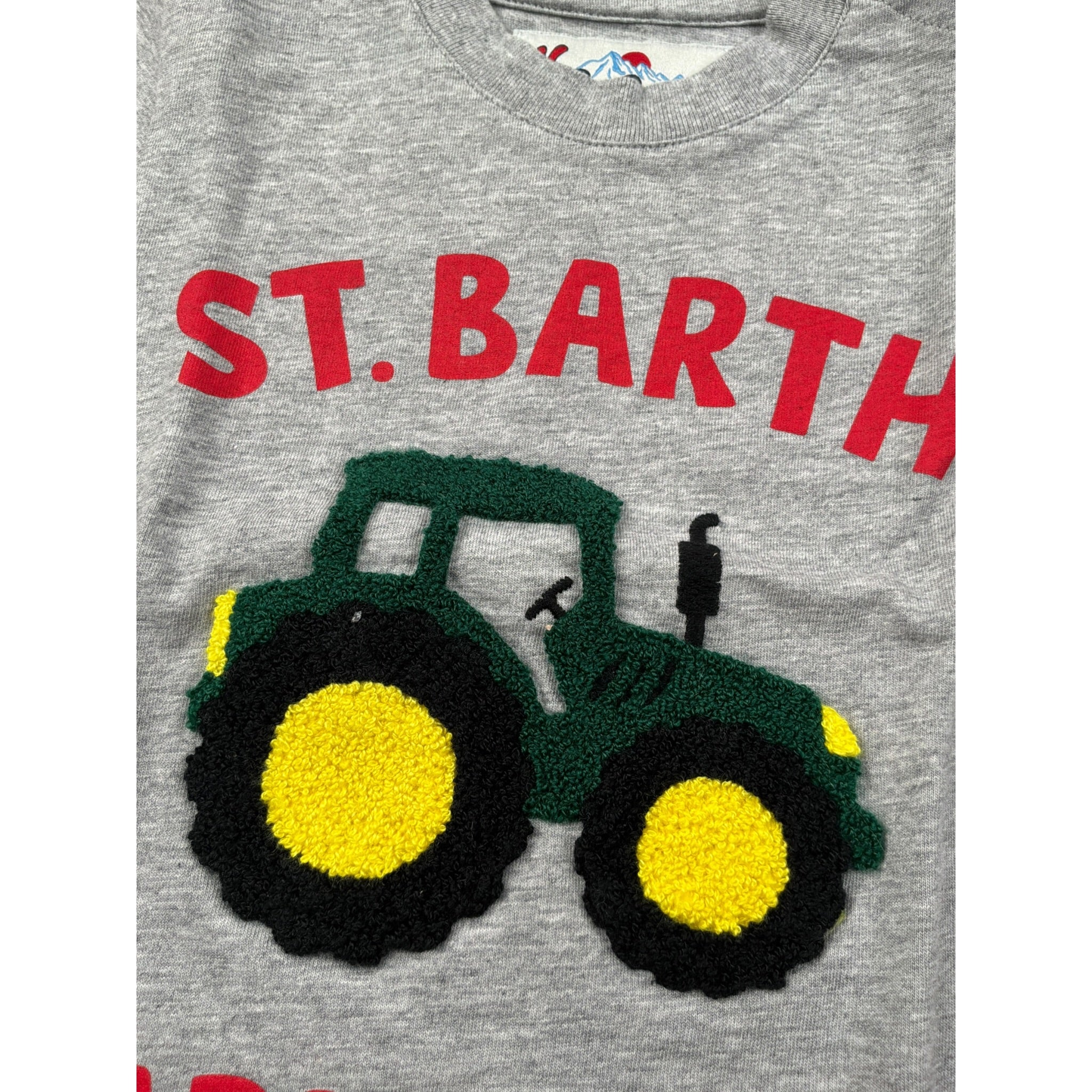 Saint Barth Shirt Girocollo tinta unita con Logo Grigio per Neonato CAM000100864 GRIGIO SAINT BARTH 