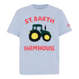 Saint Barth Shirt Girocollo tinta unita con Logo Grigio per Neonato CAM000100864 GRIGIO SAINT BARTH 