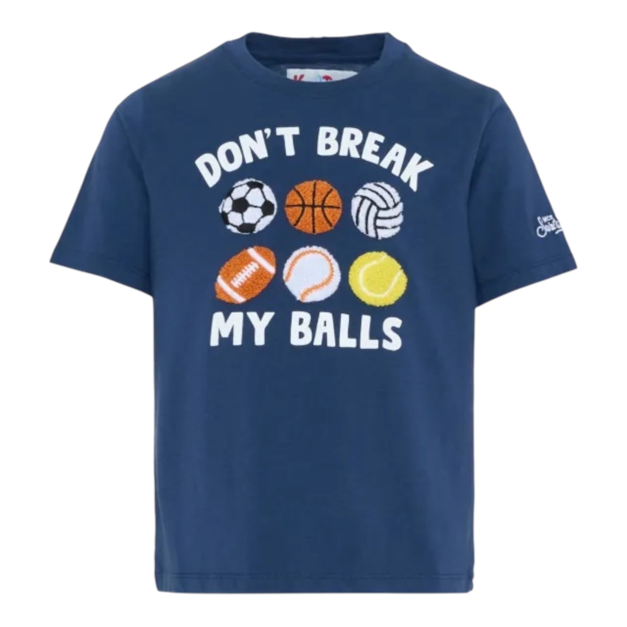 Saint Barth T-Shirt Girocollo tinta unita con Logo Blu per Neonato CAM00010087 BLU SAINT BARTH 