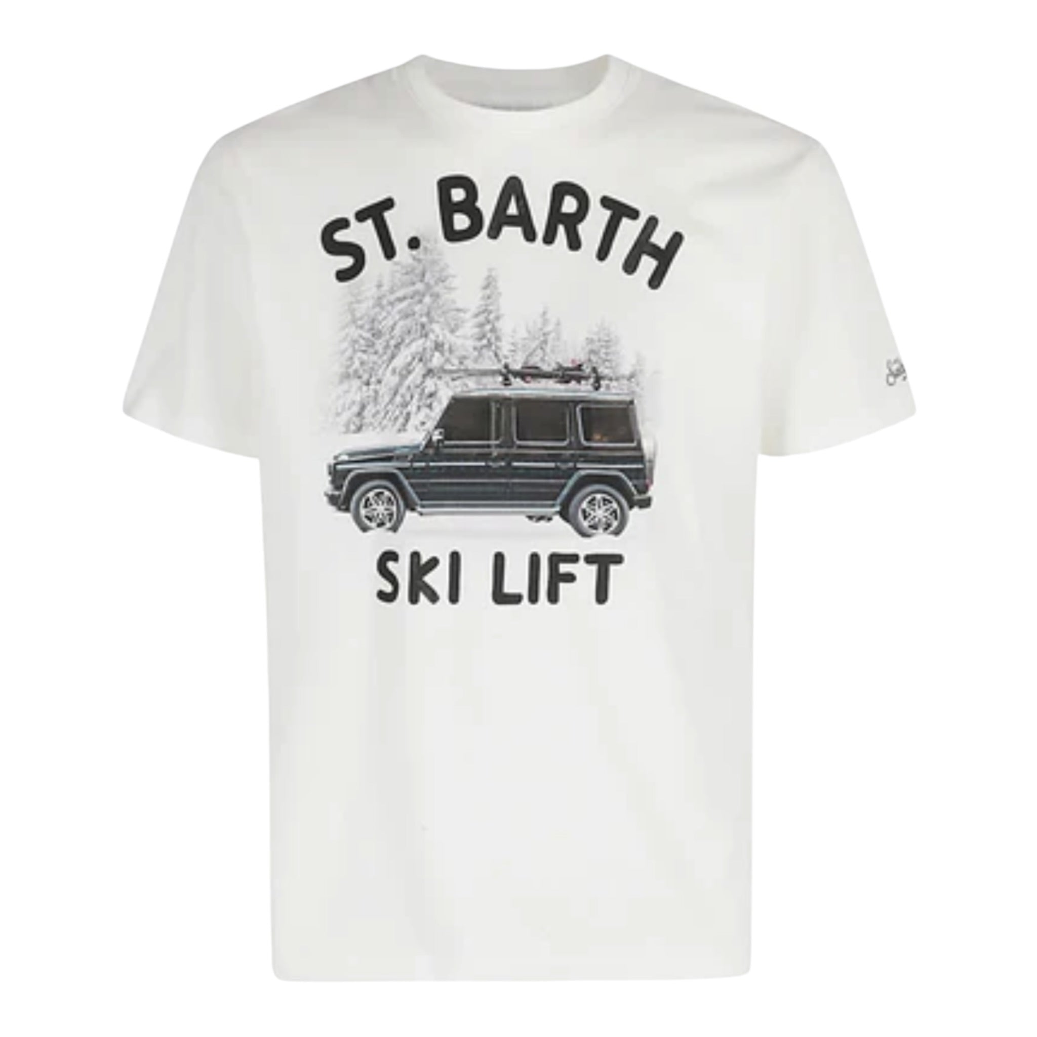 Saint Barth T-Shirt Girocollo tinta unita con Stampa Bianco per Bambino CAM0002 BIANCO SAINT BARTH 