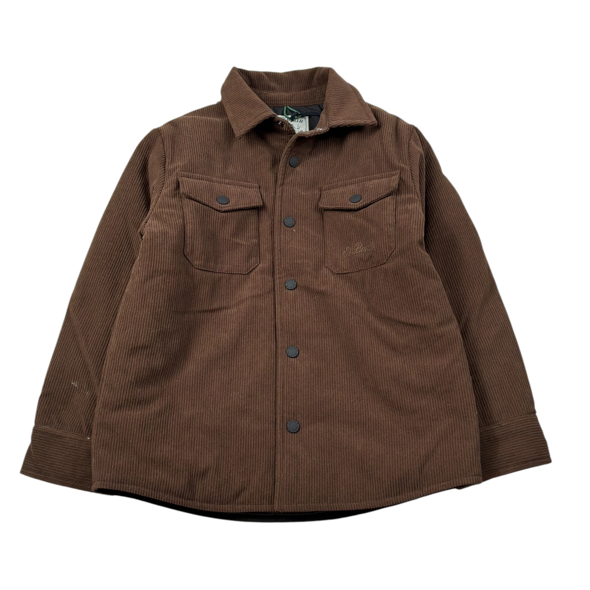 Saint Barth Giubbino Modello Camicia con Bottoni Marrone per Bambino CHALETX MARRONE SAINT BARTH 