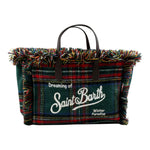 Saint Barth Borsa Bicolore con Fantasia Scozzese E Logo Verde per Bambina COL0003TAR VERDE SAINT BARTH 