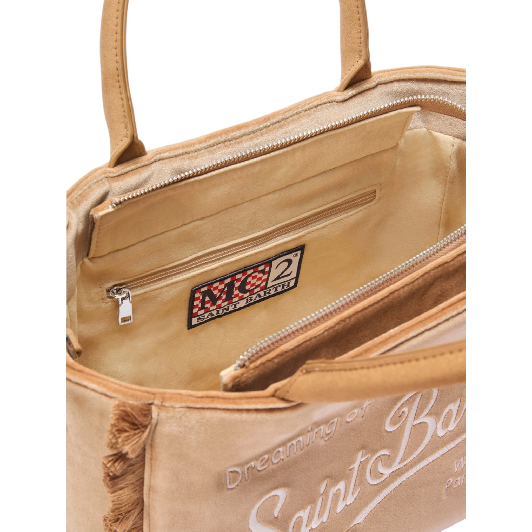 Saint Barth Borsa tinta unita con Ricami Beige per Bambina COL0038 BEIGE SAINT BARTH 