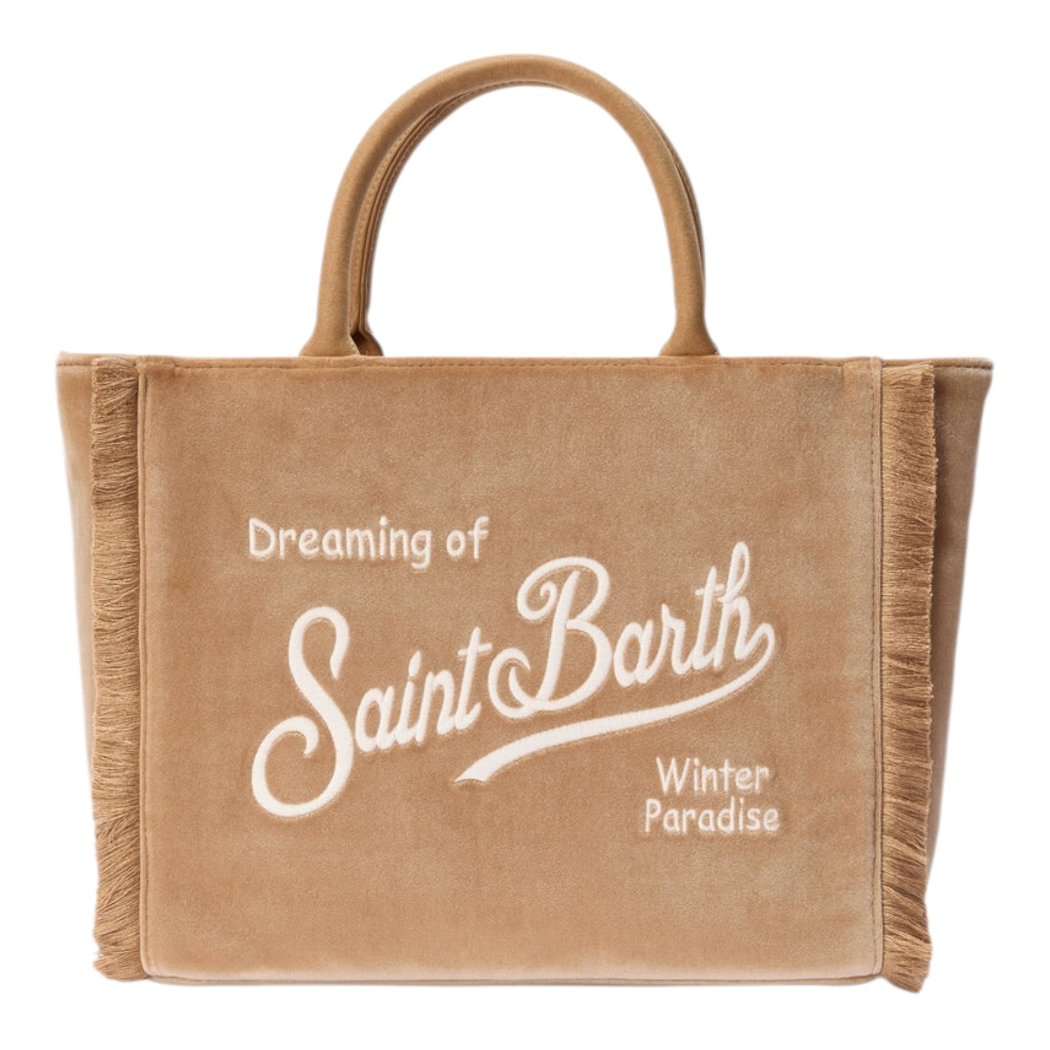 Saint Barth Borsa tinta unita con Ricami Beige per Bambina COL0038 BEIGE SAINT BARTH 