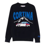 Saint Barth Maglia tinta unita con Stampa Blu per Neonato CORTINAMOTORN BLU SAINT BARTH 