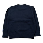 Saint Barth Maglia tinta unita con Stampa Blu per Neonato CORTINAMOTORN BLU SAINT BARTH 