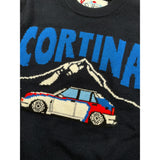 Saint Barth Maglia tinta unita con Stampa Blu per Neonato CORTINAMOTORN BLU SAINT BARTH 