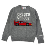 Saint Barth Maglia tinta unita Girocollo con Stampa Grigio per Bambino CRESCOVELOCE GRIGIO SAINT BARTH 