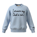 Saint Barth Maglia Girocollo tinta unita con Stampa Azzurro per Bambino DADCARD AZZURRO SAINT BARTH 