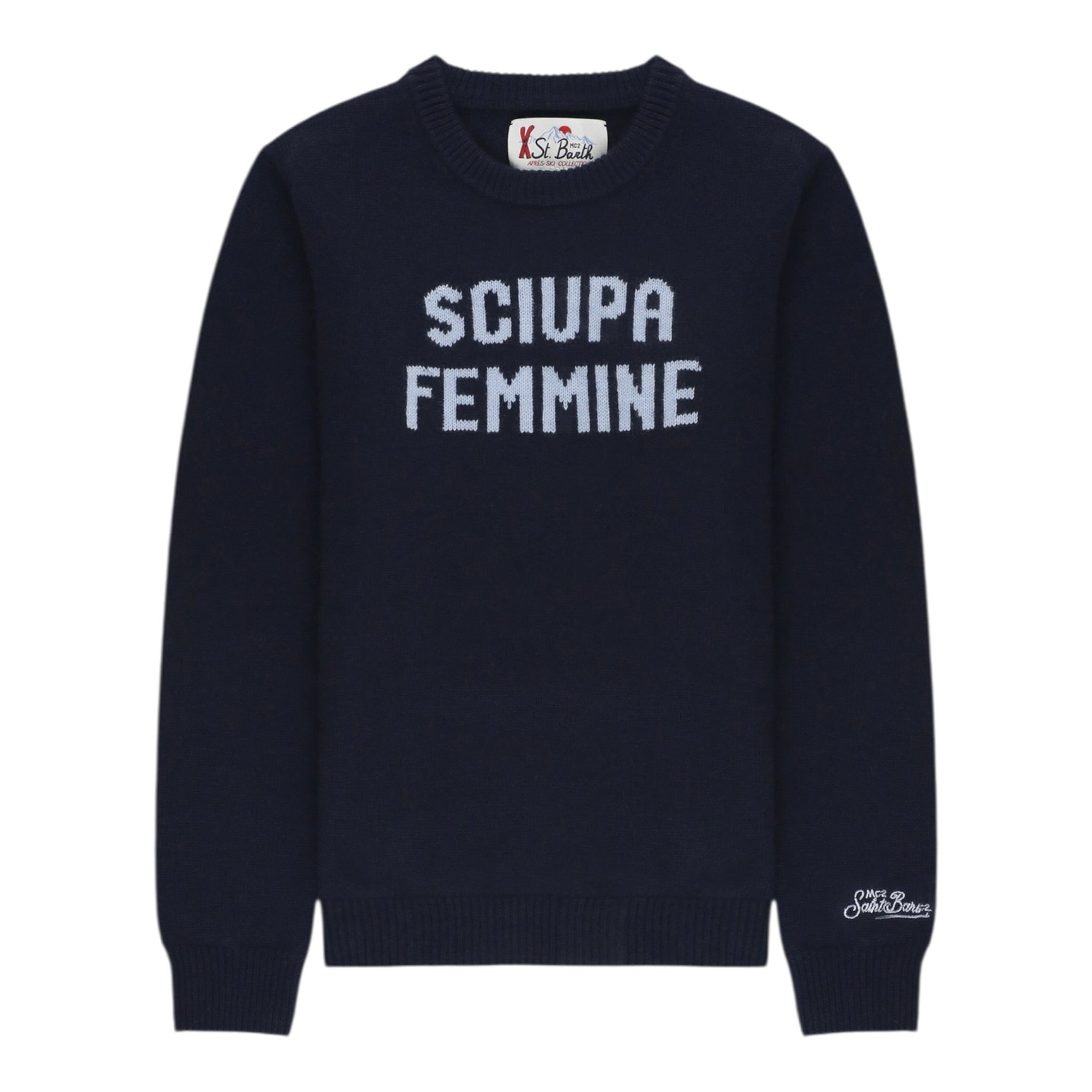 Saint Barth Maglia tinta unita con Stampa Blu per Bambino DOU000102011 BLU SAINT BARTH 