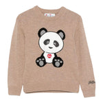 Saint Barth Maglia tinta unita con Stampa Beige per Bambina DOU0001 BEIGE SAINT BARTH 