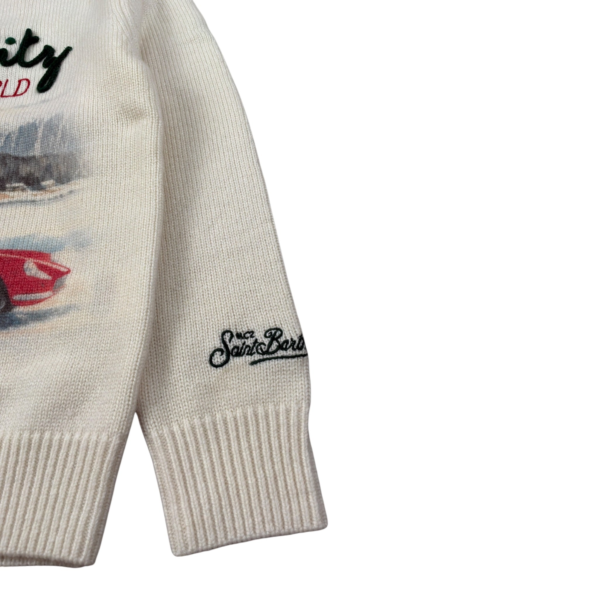 Saint Barth Maglia tinta unita con Stampa Panna per Bambino DOUGLASP PANNA SAINT BARTH 