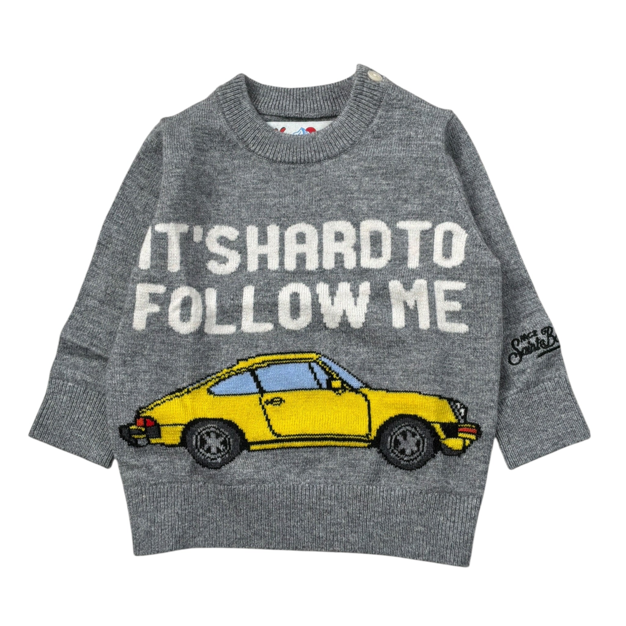 Saint Barth Maglia tinta unita con Ricamo Grigio per Neonato DOUGLASS GRIGIO SAINT BARTH 