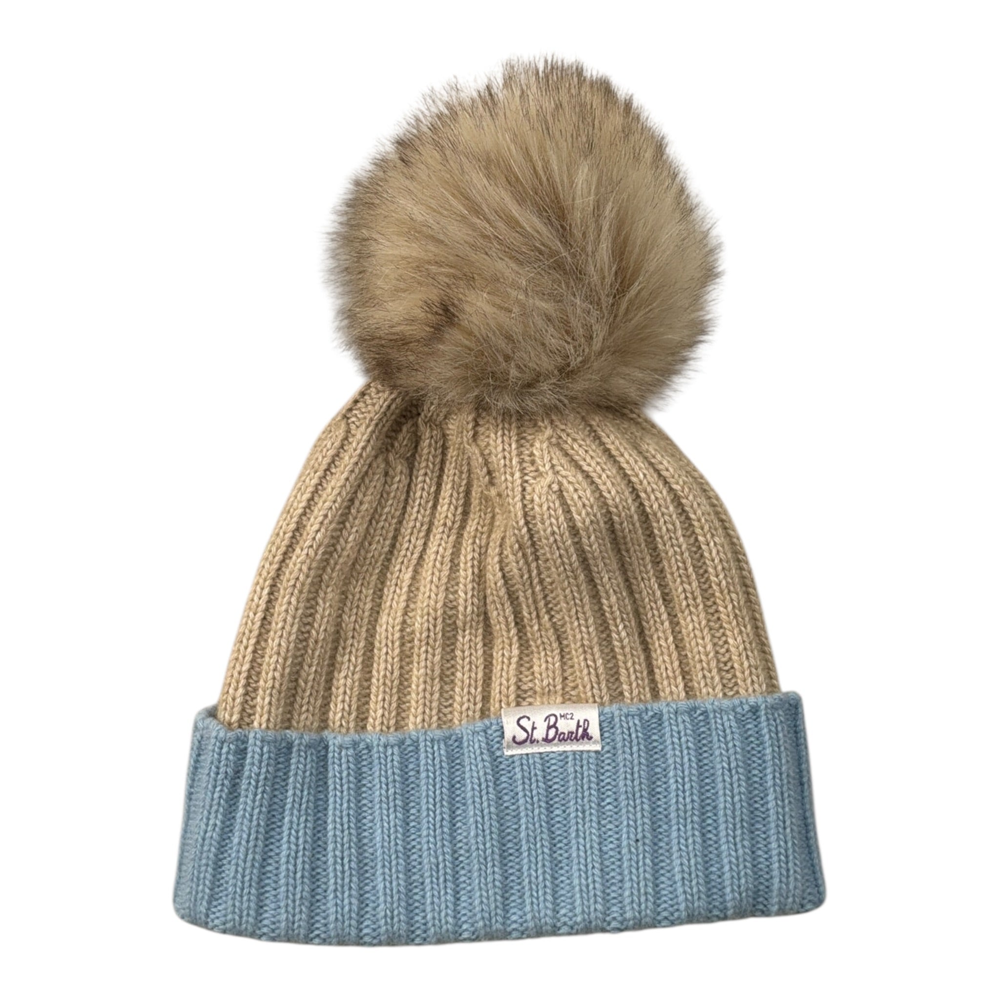 Saint Barth Cappello tinta unita con Stampa Beige per Bambina EIEIIE BEIGE SAINT BARTH 
