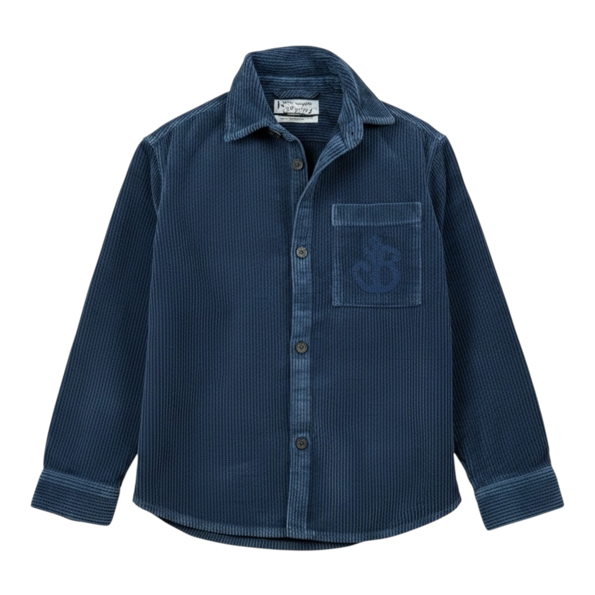 Saint Barth Camicia tinta unita In Velluto Blu per Bambino ELWOOD BLU SAINT BARTH 