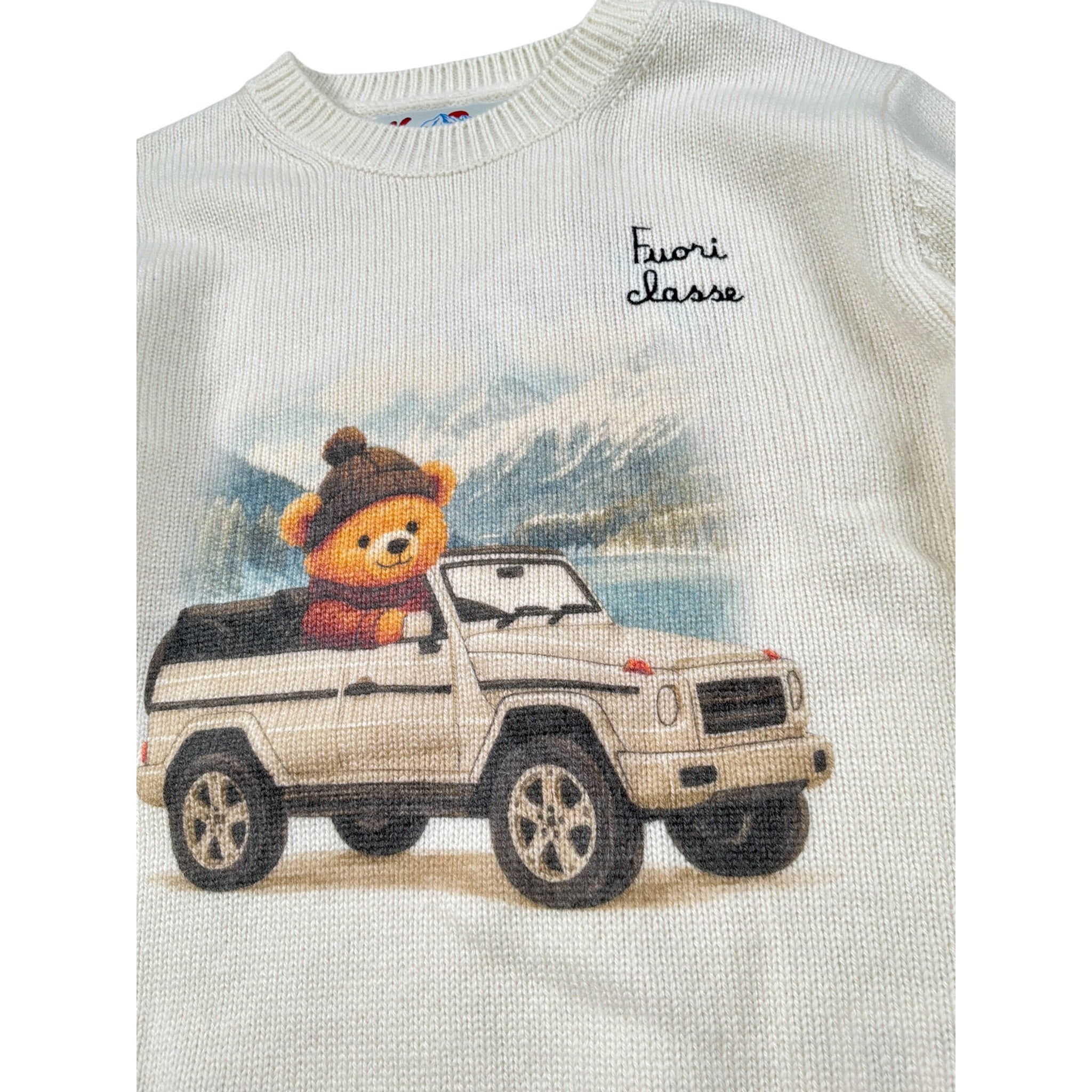 Saint Barth Maglia tinta unita con Stampa Panna per Bambino FUORICLASSE PANNA SAINT BARTH 