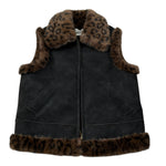 Saint Barth Gilet tinta unita con Profili Pelliccia Nero per Bambina HESKETH NERO SAINT BARTH 