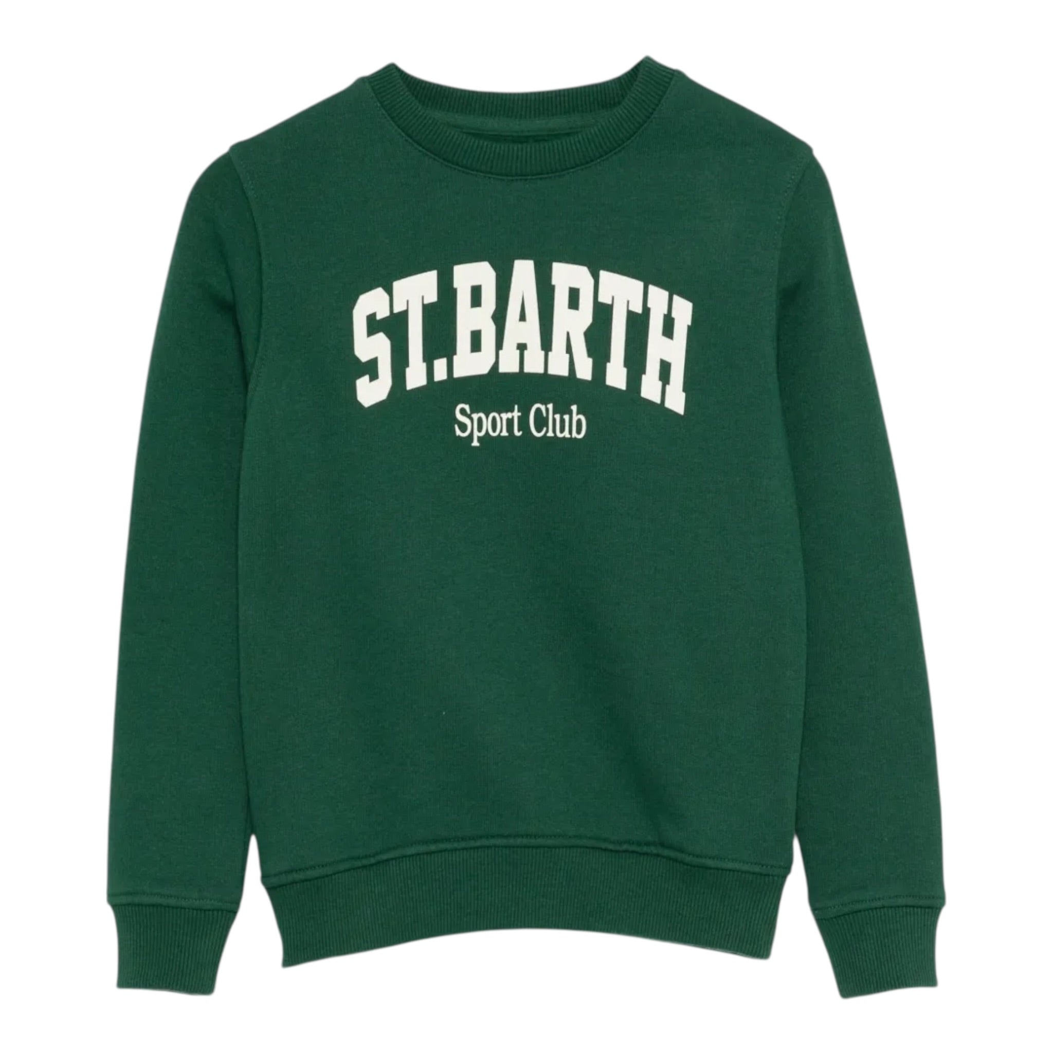Saint Barth Felpa tinta unita con Stampa Verde per Bambino HUT00040040I VERDE SAINT BARTH 