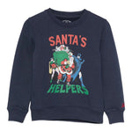 Saint Barth Felpa Chiusa Girocollo tinta unita con Stampa Blu per Bambino HUT0004 BLU SAINT BARTH 