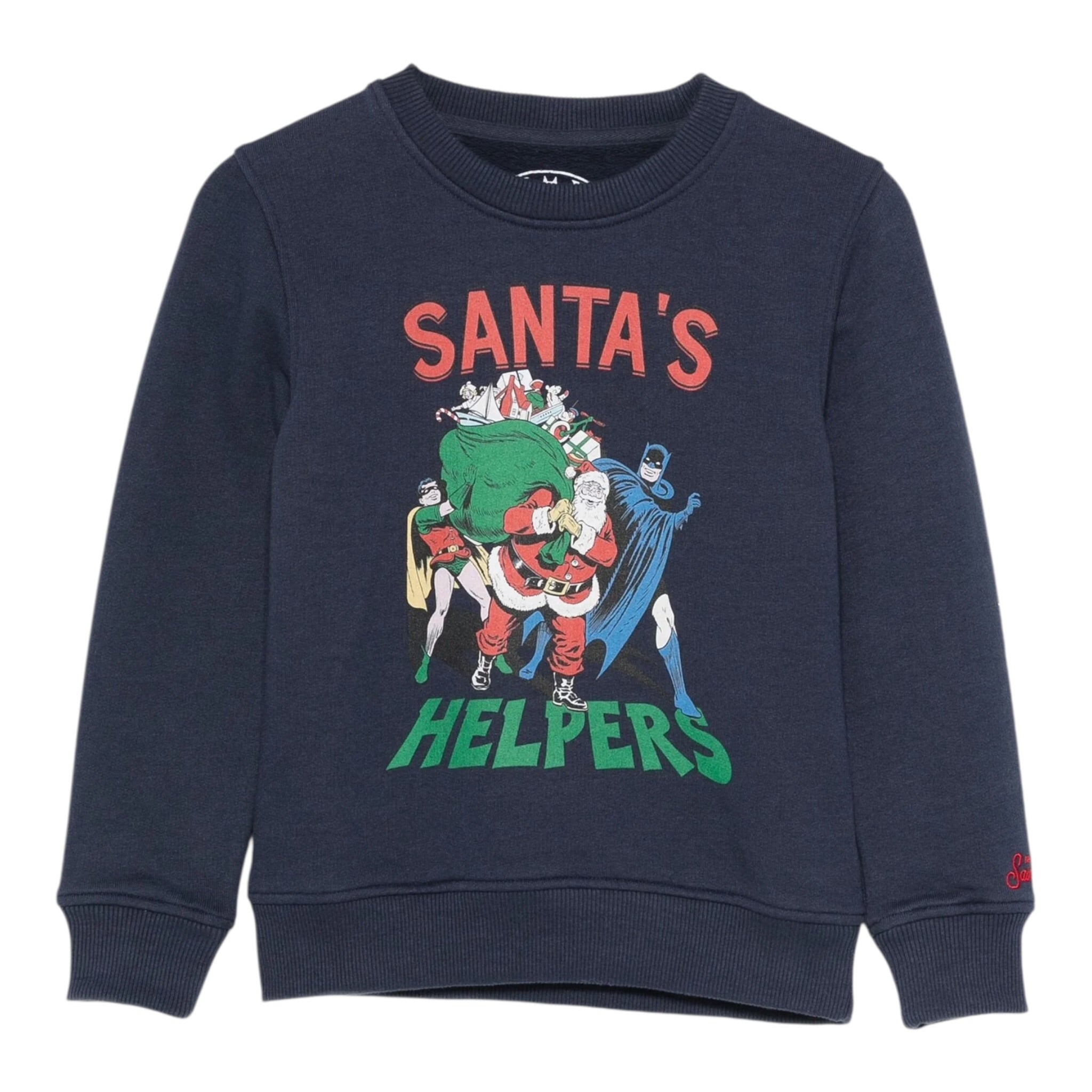 Saint Barth Felpa Chiusa Girocollo tinta unita con Stampa Blu per Bambino HUT0004 BLU SAINT BARTH 