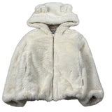 Saint Barth Pelliccia tinta unita con Cappuccio Panna per Bambina HYSODE PANNA SAINT BARTH 