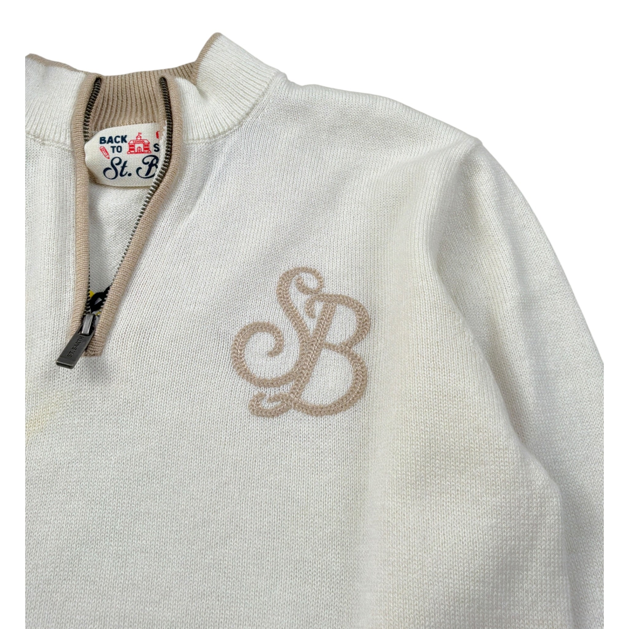 Saint Barth Maglia Girocollo con Stampa Panna per Bambino JERMYNY PANNA SAINT BARTH 