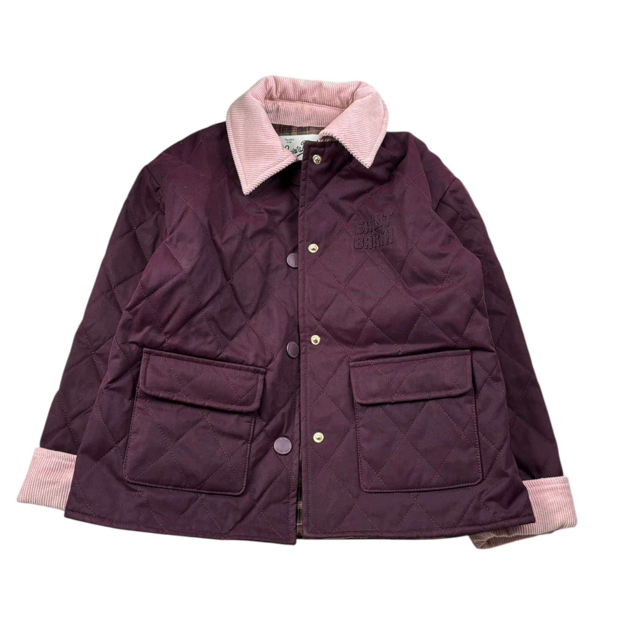 Saint Barth Giubbino tinta unita con Colletto Bordeaux per Bambina MARGAUX BORDEAUX SAINT BARTH 
