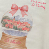 Saint Barth Felpa Girocollo tinta unita con Stampa Panna per Bambina MEETME PANNA SAINT BARTH 